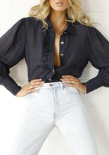 Load image into Gallery viewer, Seventies Soul Blouse (French Navy) by Ministry of Style
